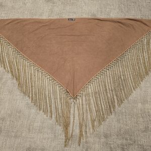 Cejon Accessories Tan Fringe Shawl